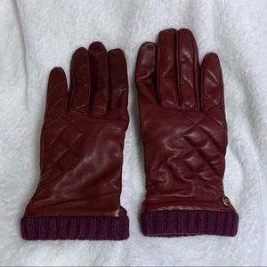 UGG Genuine Leather Gloves Red